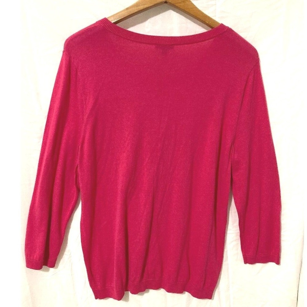 Talbots Cardigan Sweater Womens Large Pink Prep Core Layer Basic Classic Work - Picture 7 of 7